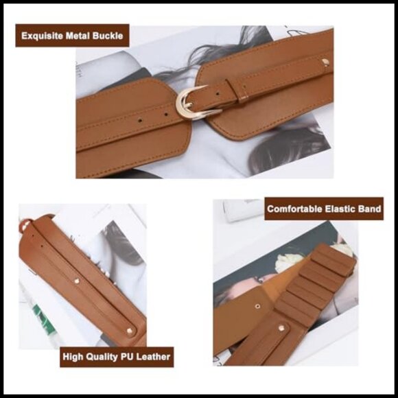 Wide Elastic Waist Belt Stretch Cinch Retro Chic Elegant Dress Accessory main image 6